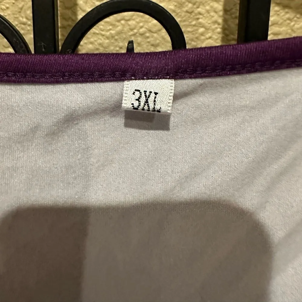 Boutique purple flower babydoll top Size 3X - Image 3