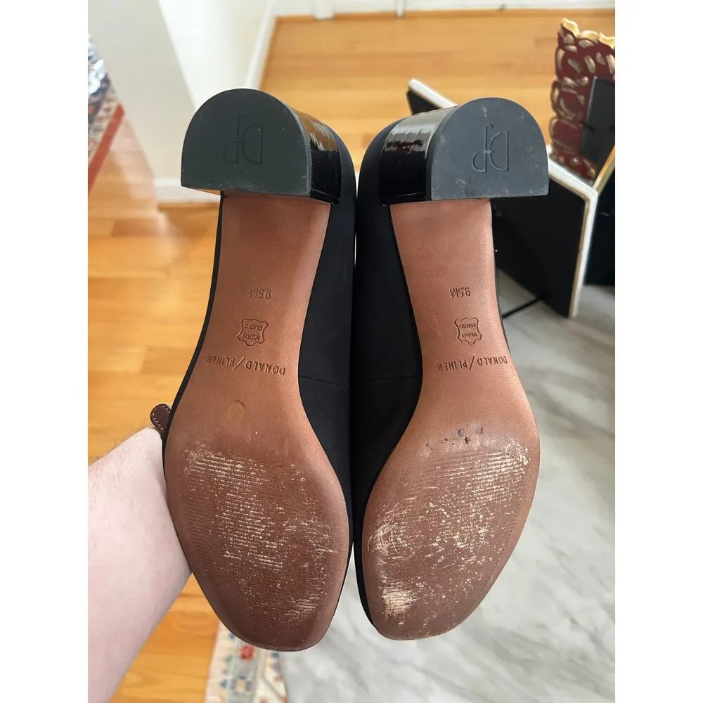 Donald J. Pliner Black Fabric Round Toe Low Heel Pumps Size 9.5 - Image 7