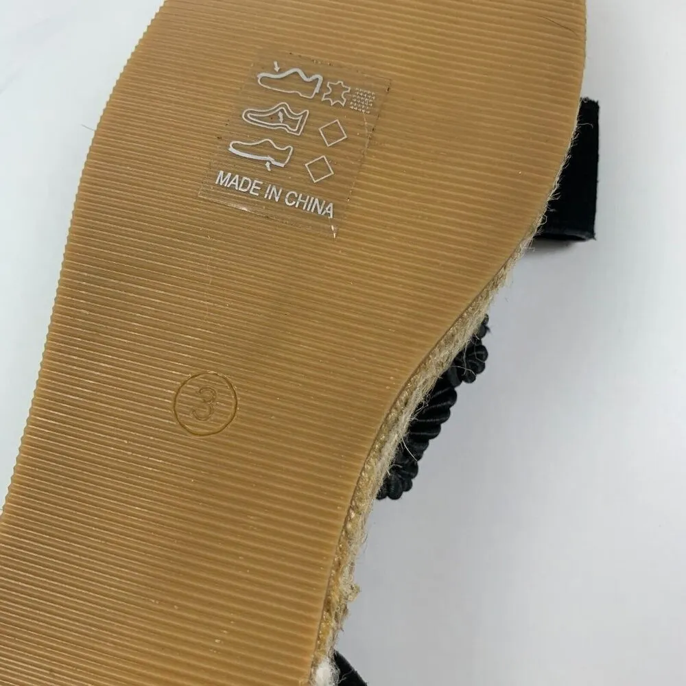 ASOS Shoes Womens Rope Lace-Up Flat Sandal Black Size 5 Strappy Textured - Image 7