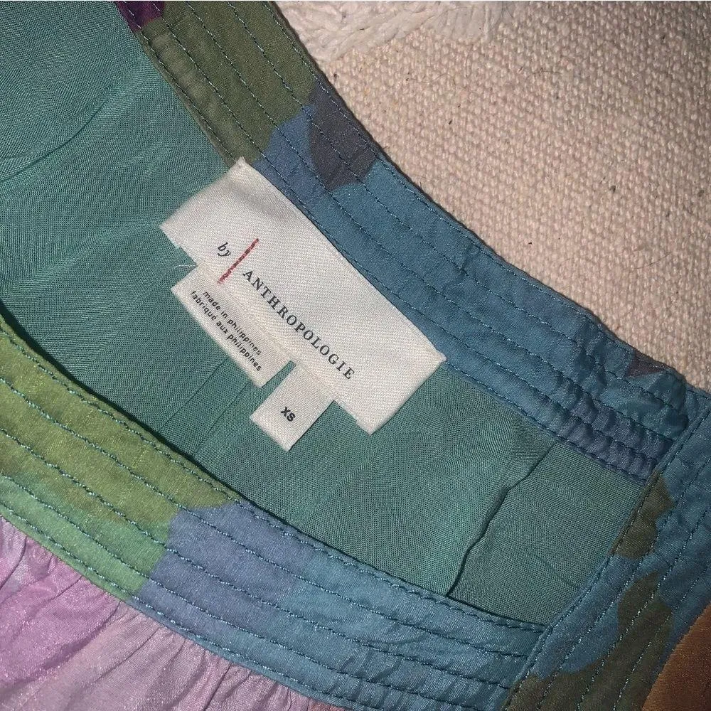 Caroline Tiered Maxi Dress color block anthropologie silk boho spring classic - Image 11