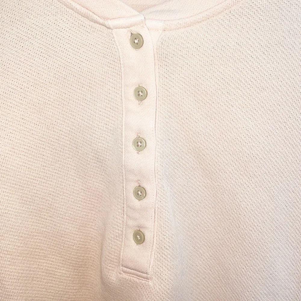 American Eagle Cotton Blend Orange Button-Up Long Sleeve Shirt - Image 5