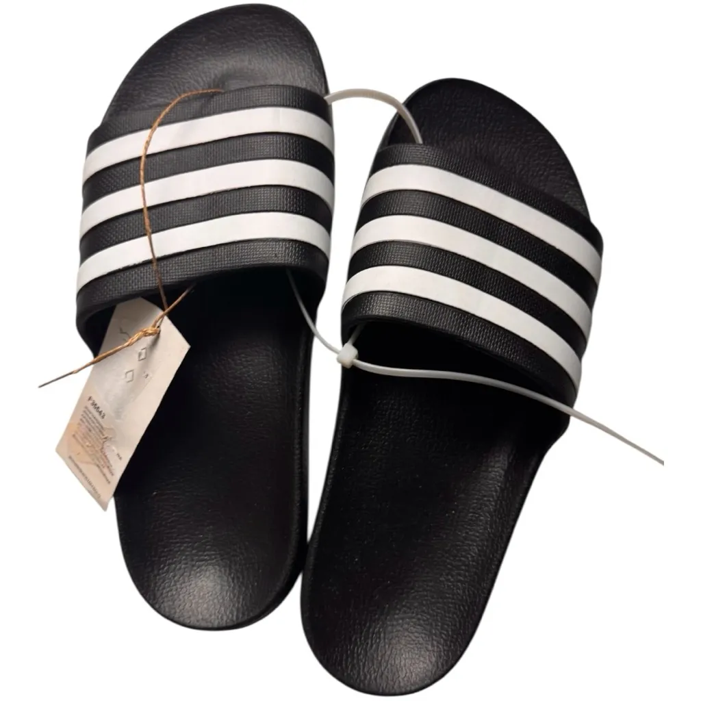 Adidas Adilette  Black and White Athletic Sporty  Slides SZ 6 New With Tag - Image 4