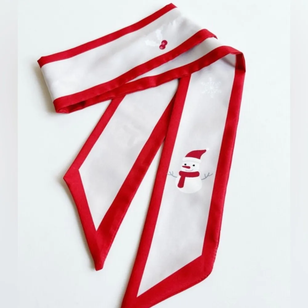 Christmas Snowman Print Thin Purse Scarf / Hairband / Scarf - Image 3