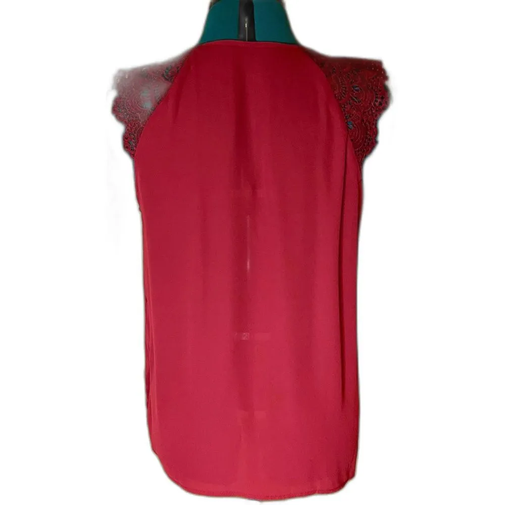 Emery Rose Blouse With Lace Detailing Red Size XL - Image 2