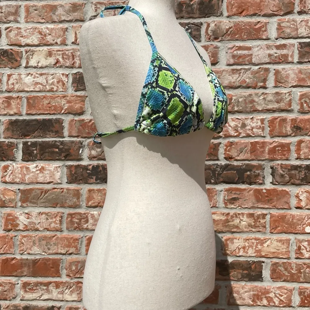 PrettyLittleThing blue & green snakeskin bikini top / 4 / Excellent condition - Image 6