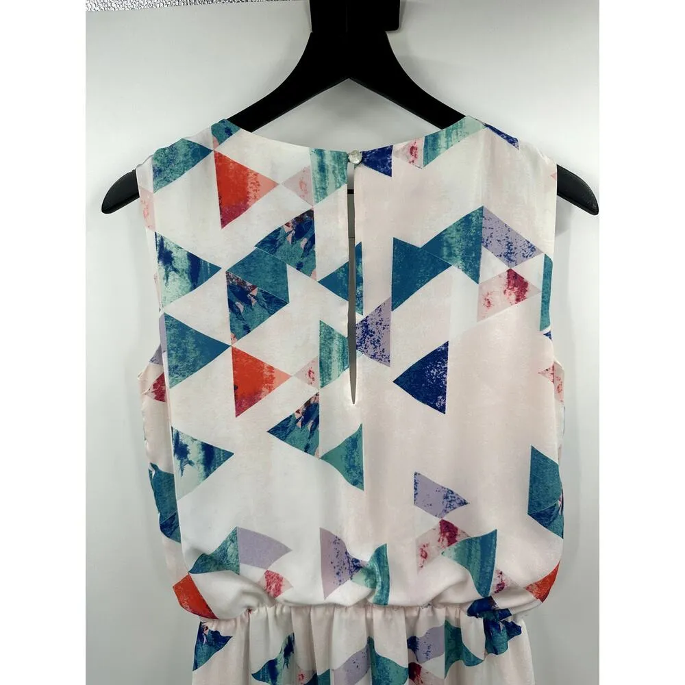 Sam Edleman Fit and Flare Triangle Sequin Watercolor Mini Dress Size Small - Image 6