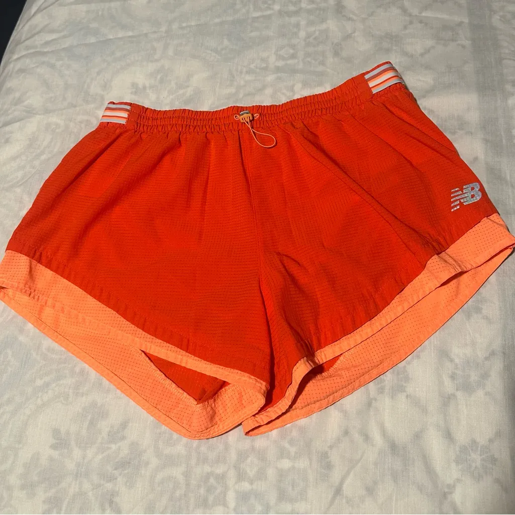 New Balance Women's Bright Orange Athletic Shorts - Image 2