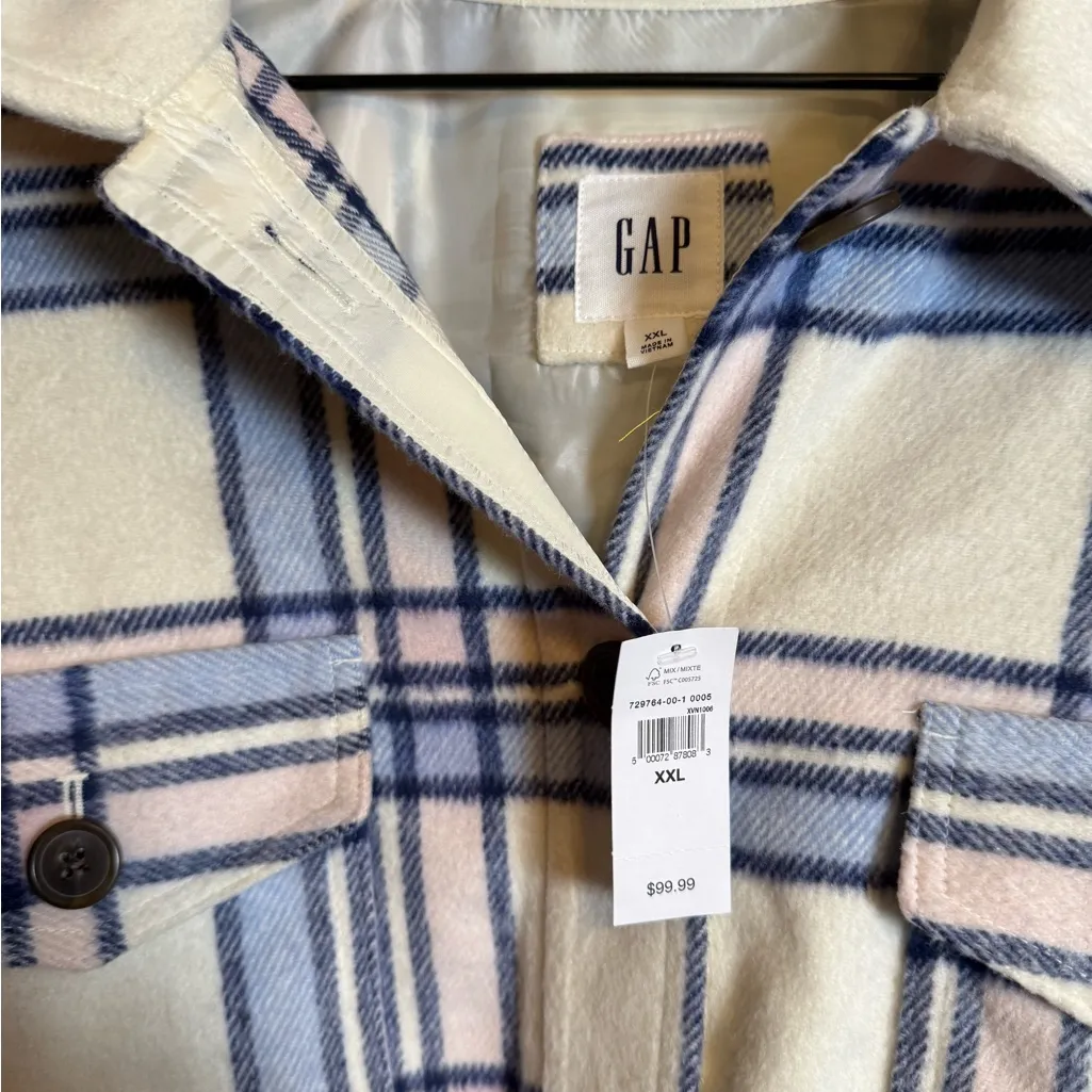 Gap  Plaid And Thick Flannel Shirt Jacket - Image 3