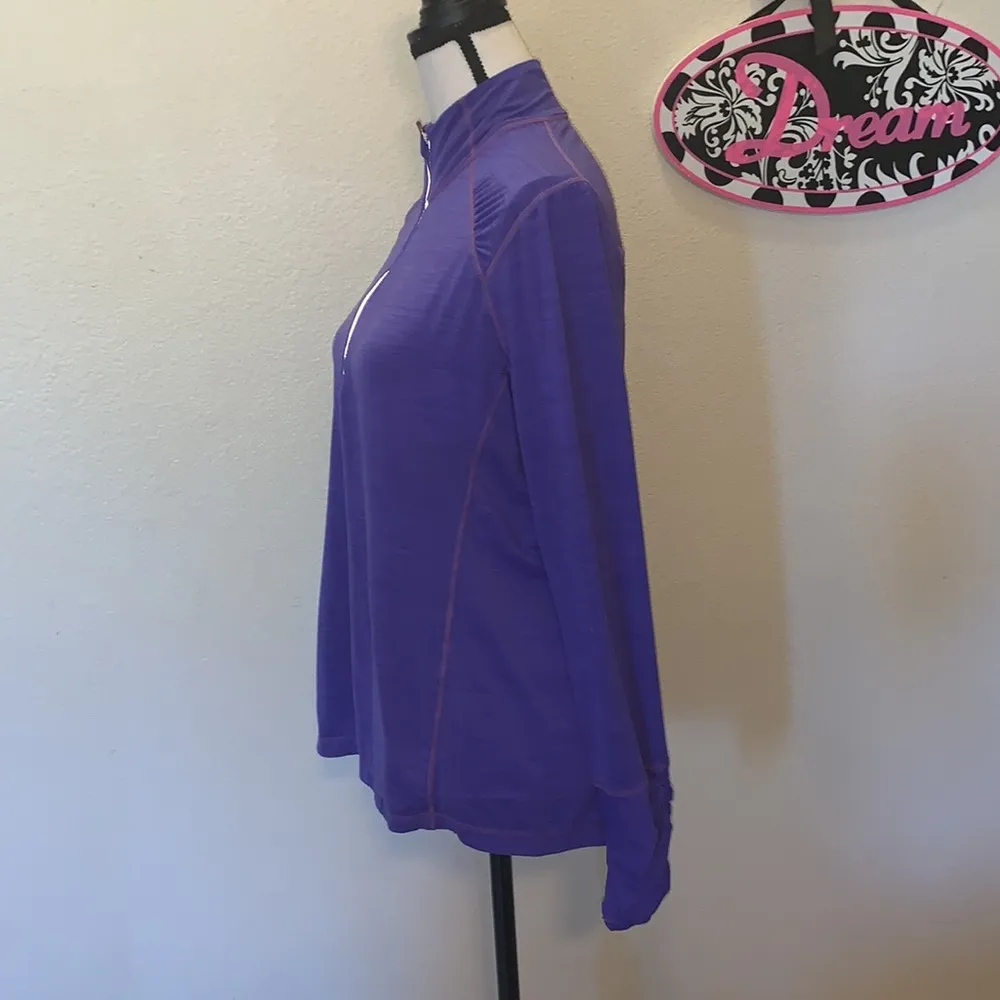 Kirkland Signature  purple 1/2 zip long sleeve top athletic shirt - Image 3