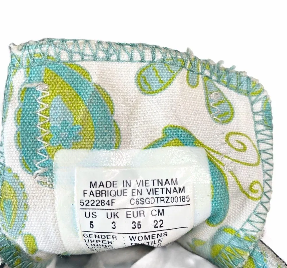 Converse ™️✪ Chuck Ox Double Tongue Sneakers ✪ Paisley Print Lining ✪ Black Teal - Image 9