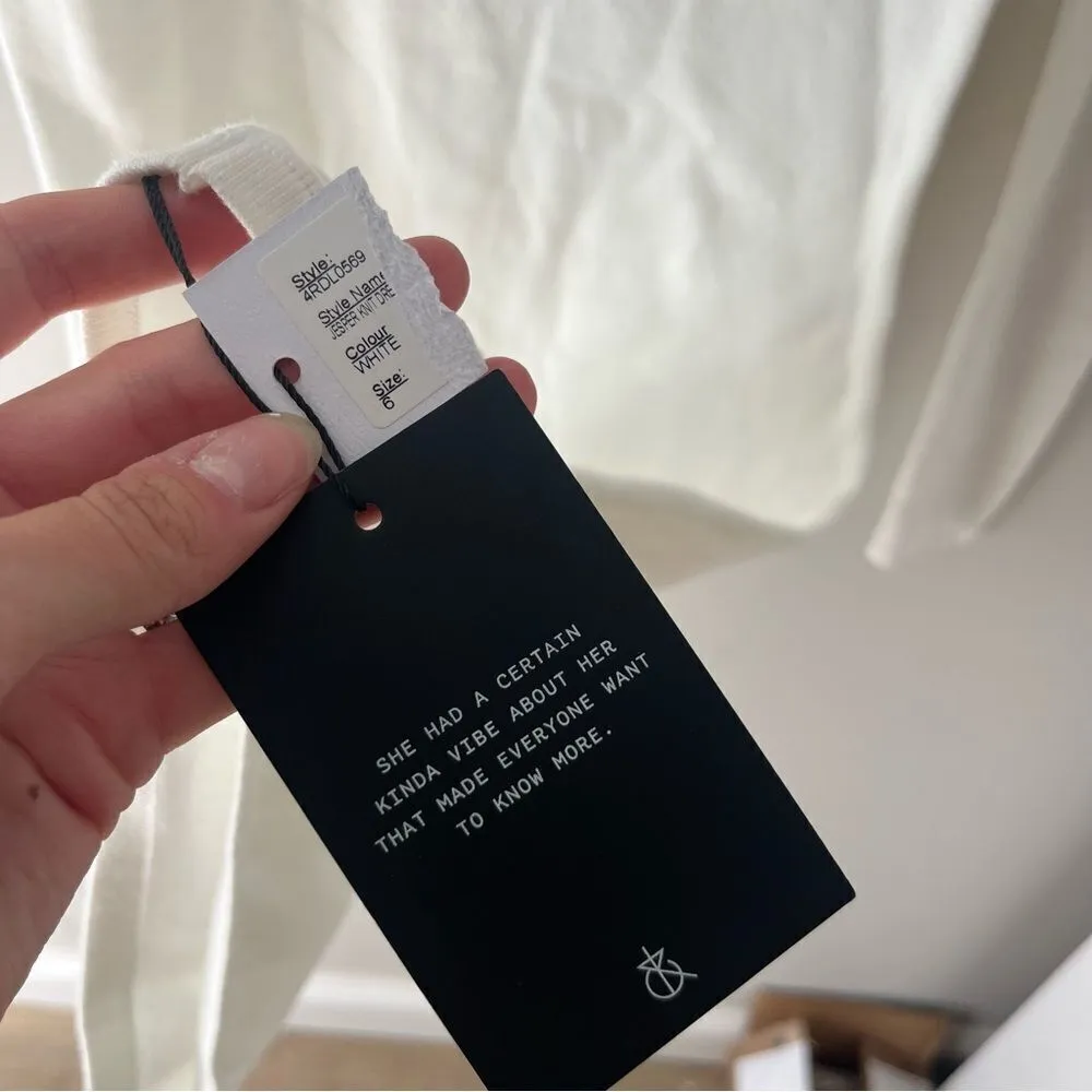 4th + Reckless Jesper Knit One Armed Dress White Size 6 - Image 5