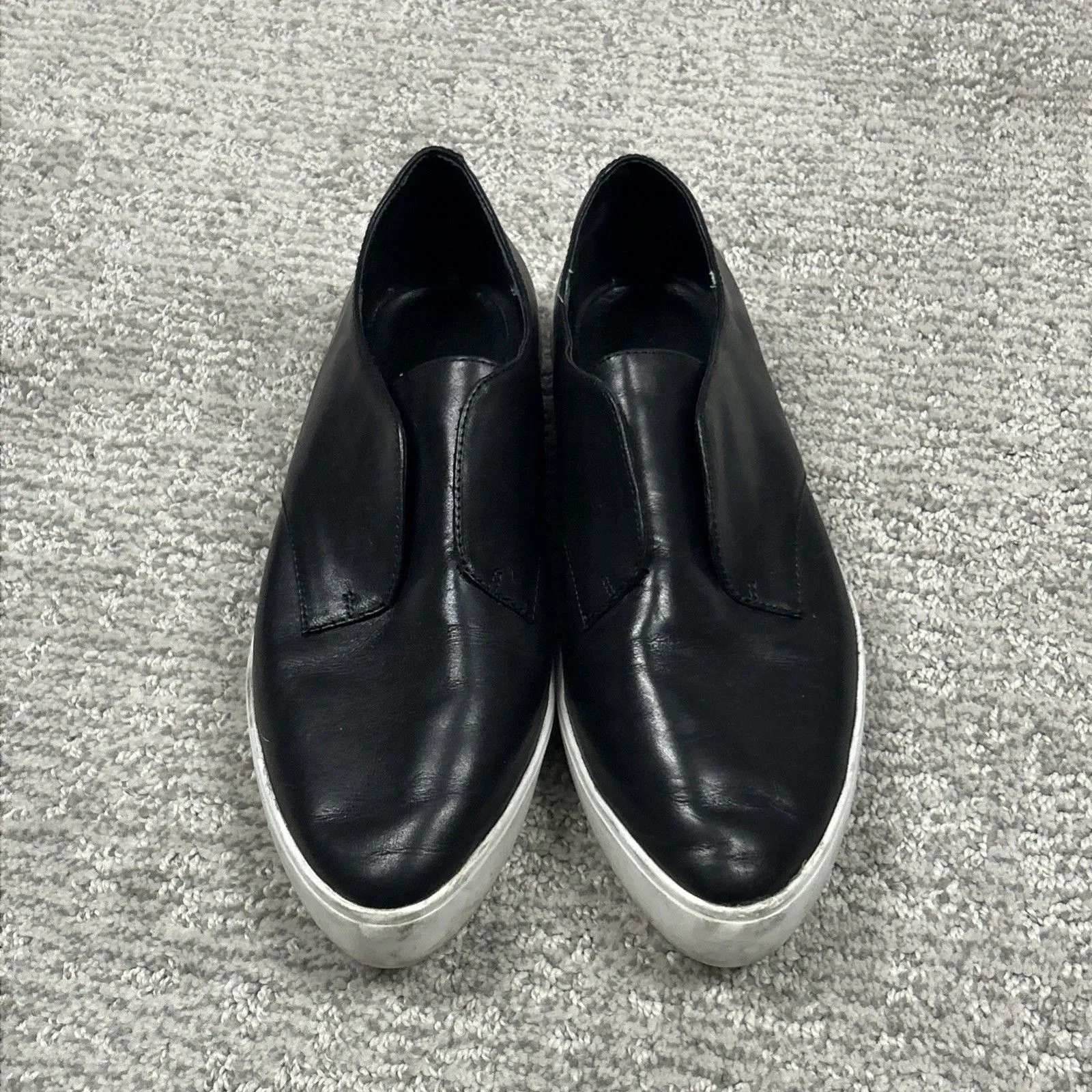 J Slides Alara Sneakers Womens 6.5 Black Leather Platform Shoes Slip On - Image 2