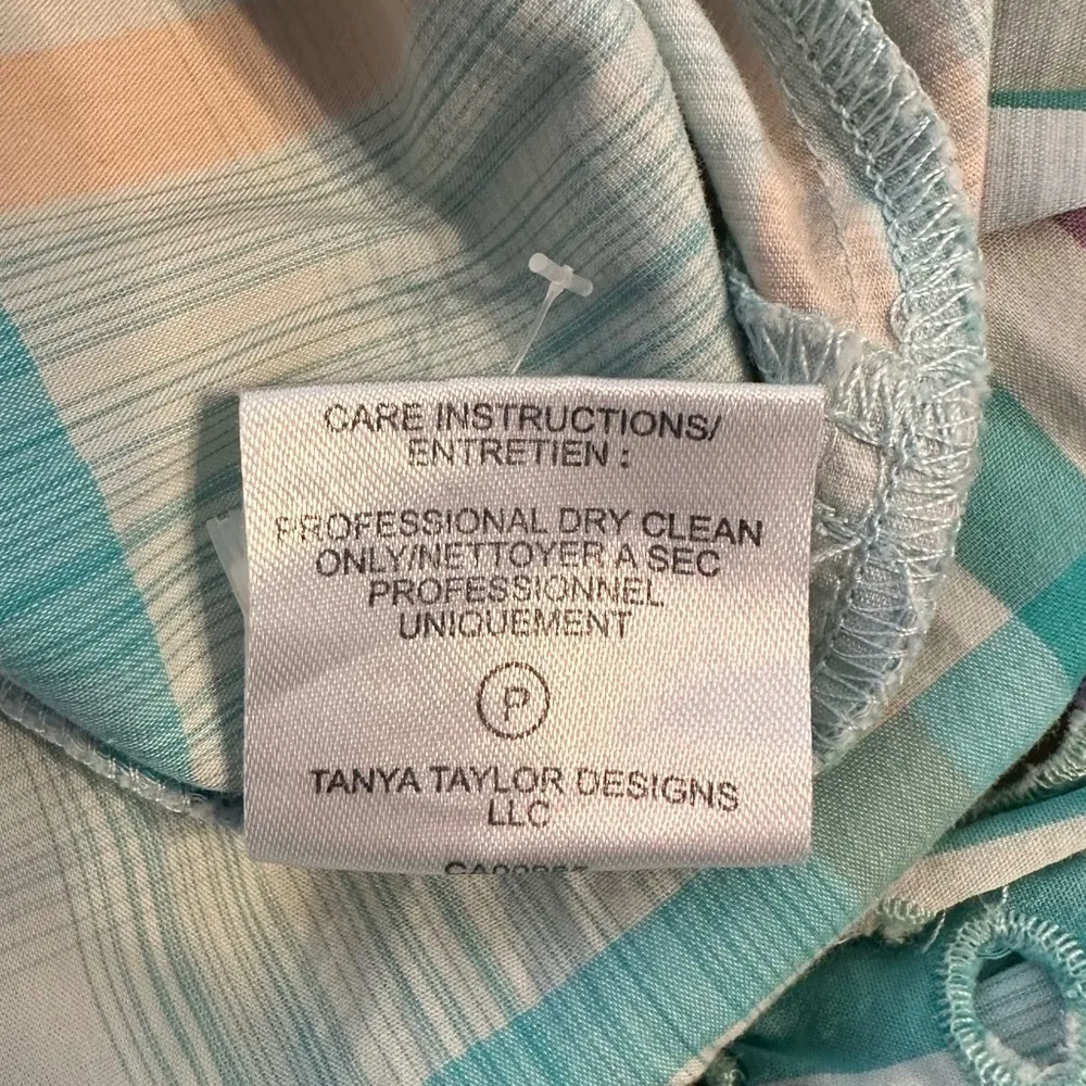 Tanya Taylor Mint Striped Fern Midi Dress size 6 Embroidered Eyelet Puff Sleeve - Image 13