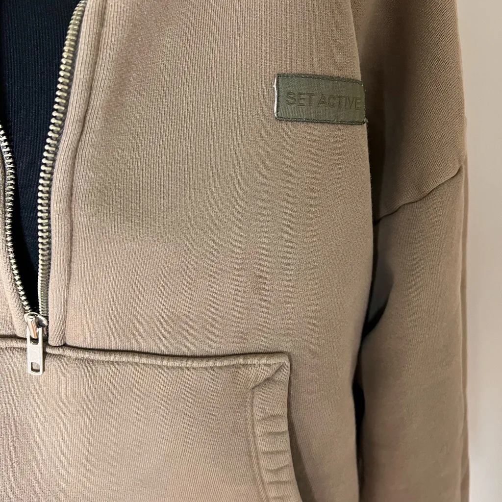 Set Active Tan Half-Zip Pullover Sweatshirt - Image 3