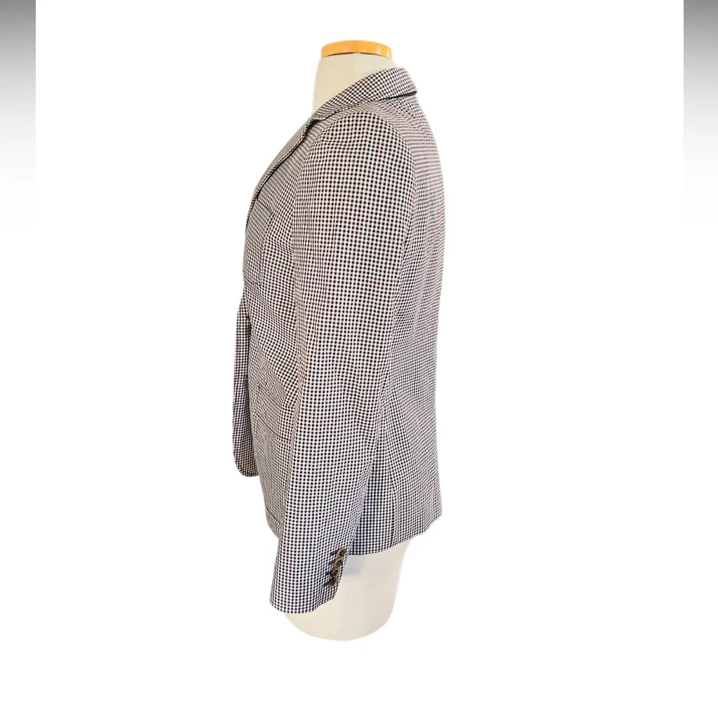 J.Crew Rhodes Micro Gingham Blazer Cotton  Size 8 - Image 5