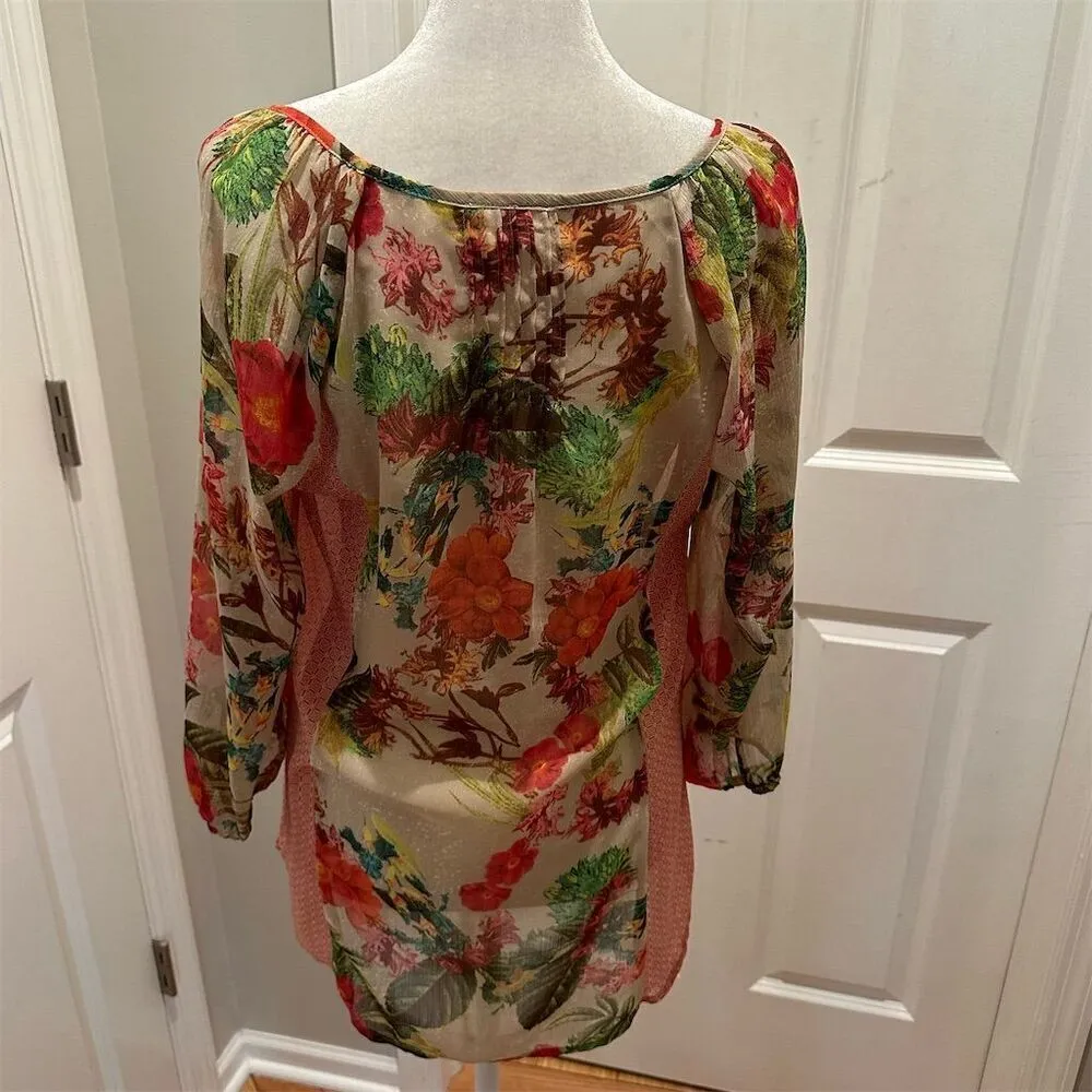 Meadow Rue Anthropologie Beige Floral Key - Image 11