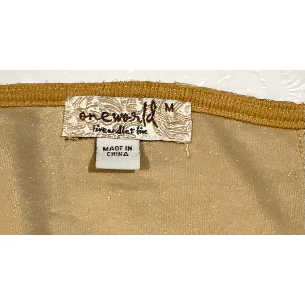 Y2K Boho Paisley Tunic Top Crochet Lace Embellished Brown Fairycore M Hippie - Image 4