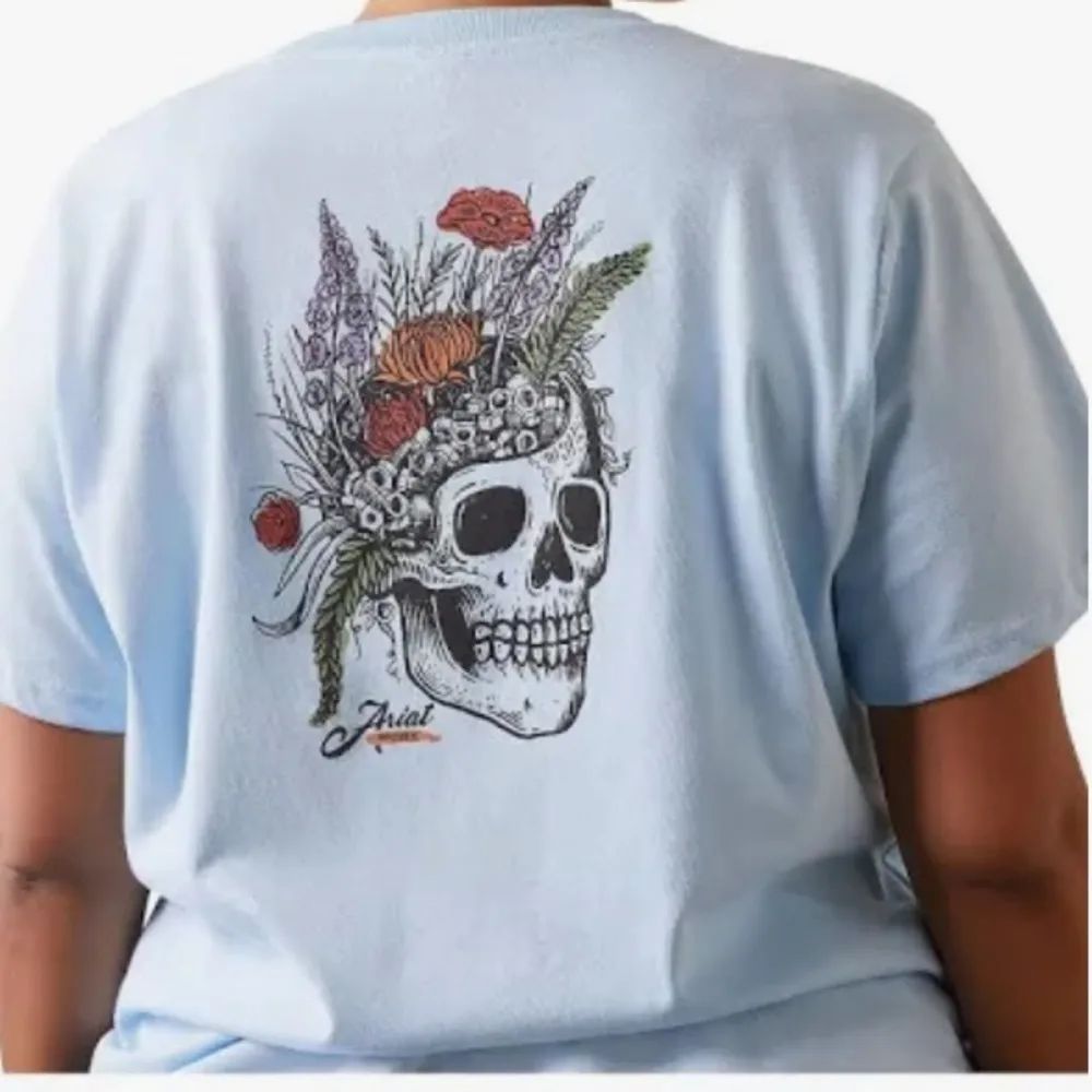 Ariat Women's Rebar CottonStrong Roughneck Graphic T-Shirt size medium blue​ - Image 2