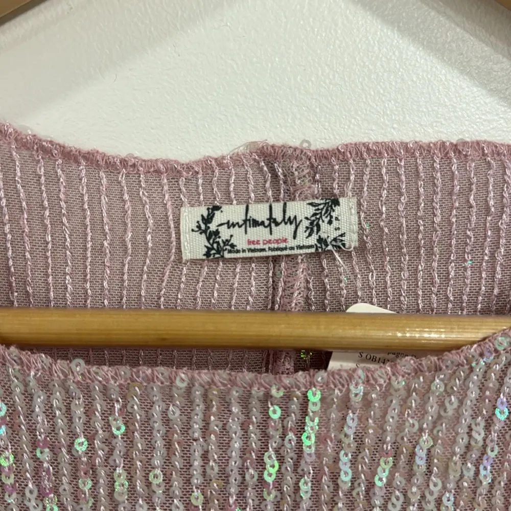 Free People NWT Intimately  Gold RushLong Sleeve - Champagne Float - Image 3