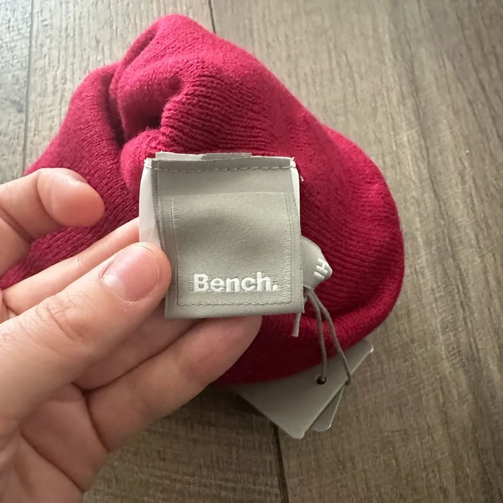 Bench NEW  Knit Logo Beanie Hat Red - Image 3