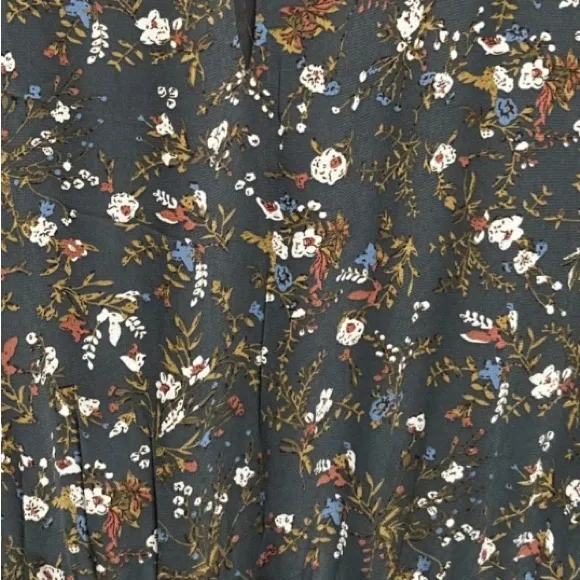 BALTIC BORN Teal Floral Pleated Chiffon Midi Dress S - Image 8