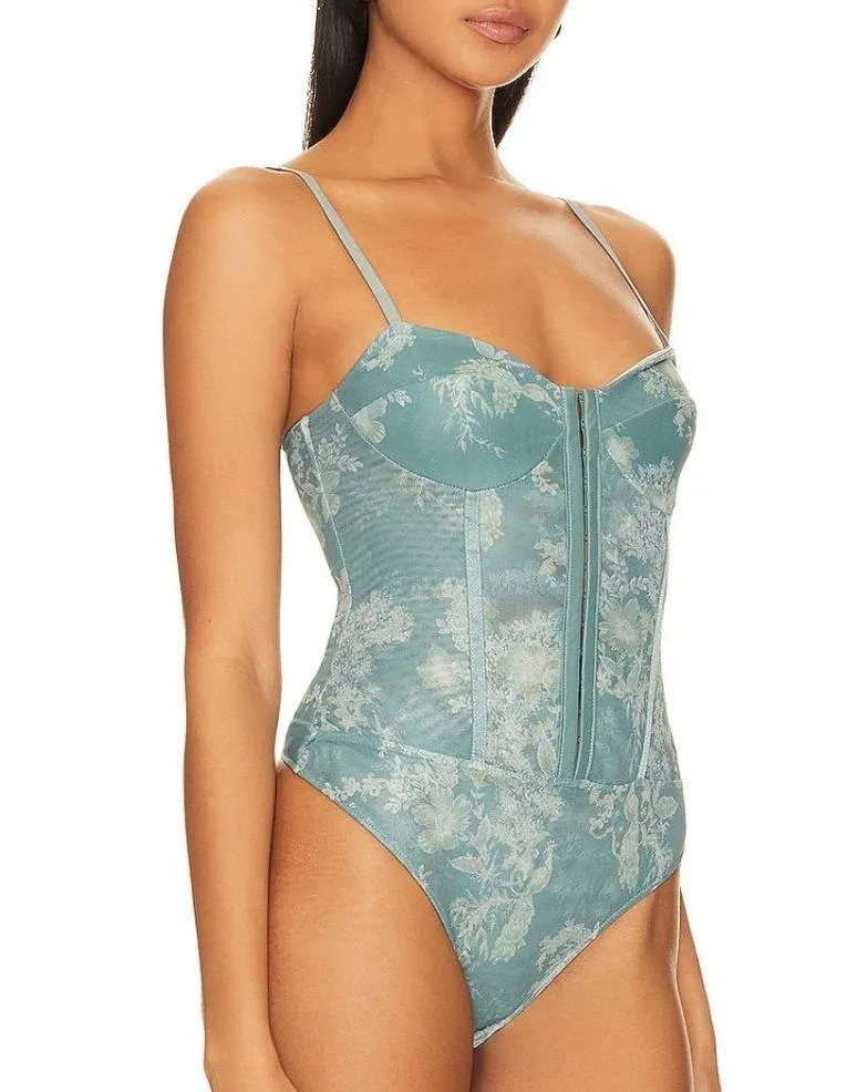 Intimately  Printed Night Rhythm Bodysuit Sage Combo L NWT - Image 7