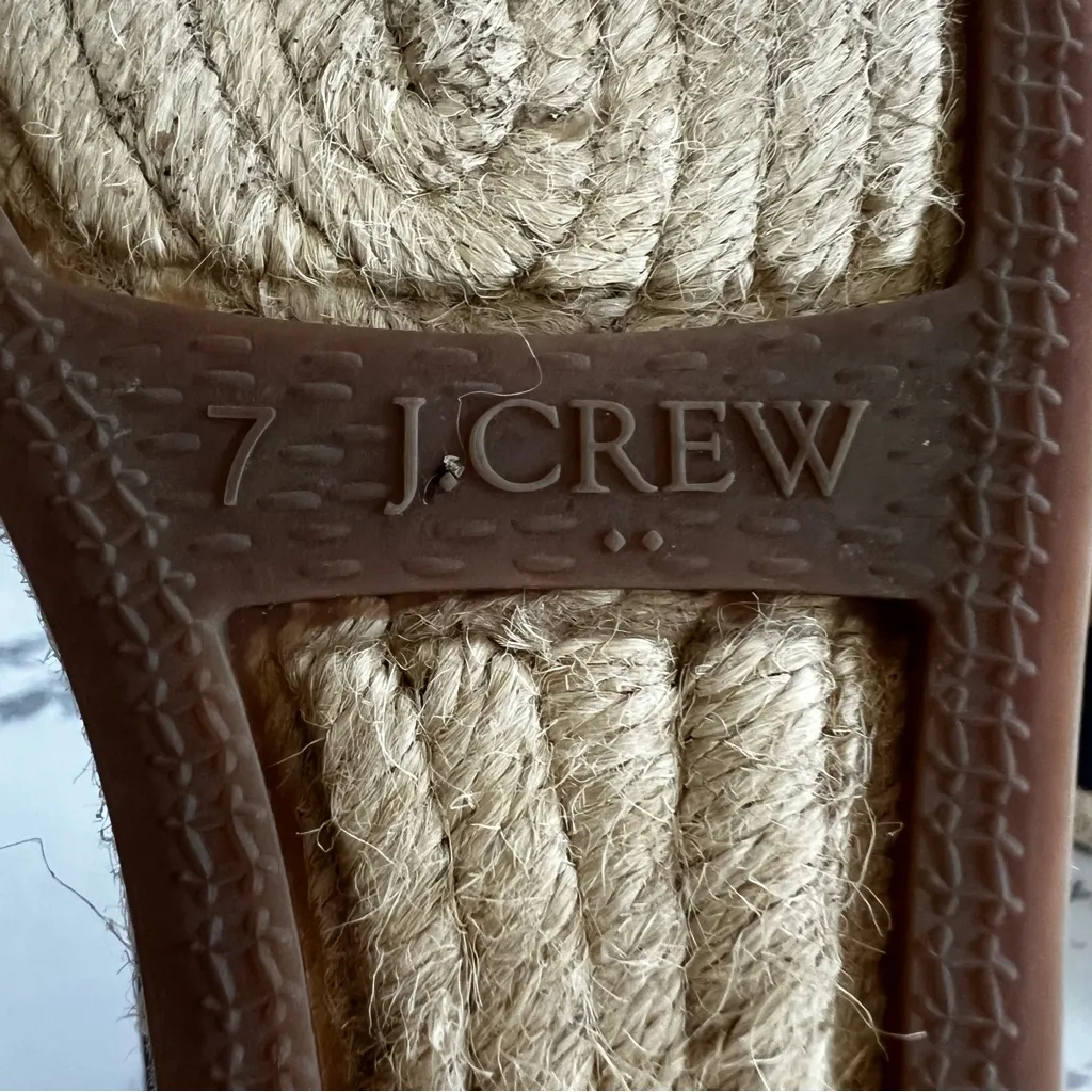 J. Crew Factory Navy Blue Canvas Espadrille Jute Wedges NWOT 7 - Image 12