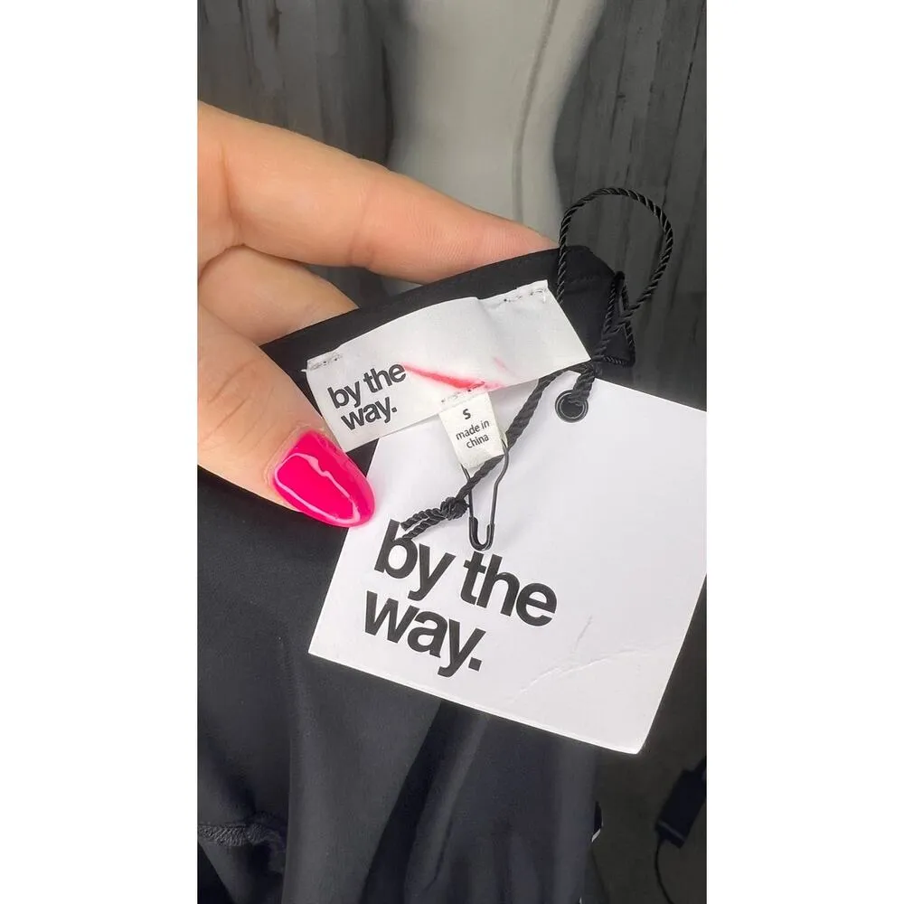 NWT By The Way Women's Black Polka Dot Wrap Blouse Size Small Long Sleeve Casual - Image 6