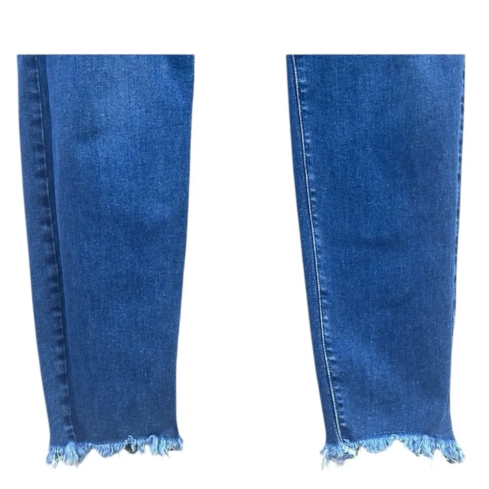 Signature Fit Mid-Rise Skinny Distressed Raw Hem Jeans Plus Size 20 - Image 5