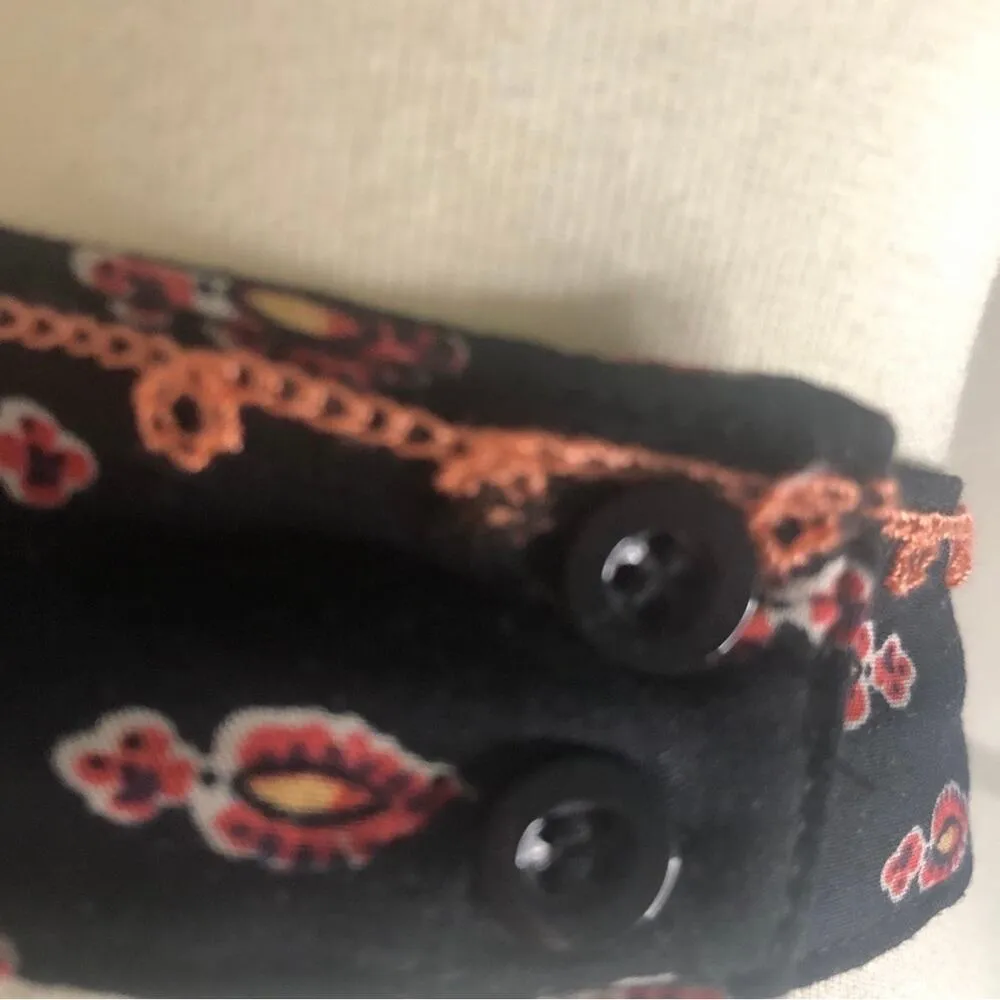 LF Millau Choker Tribal Boho Embroidered Halter Mini Dress Black Orange Medium - Image 4