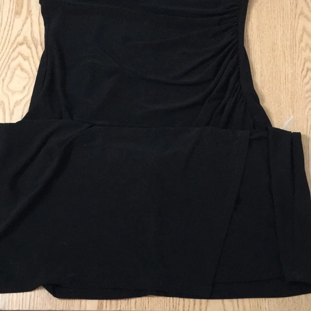 New Women’s American Living Ruched Dress Stretchy Soft Comfy Black Size 6 - Image 4