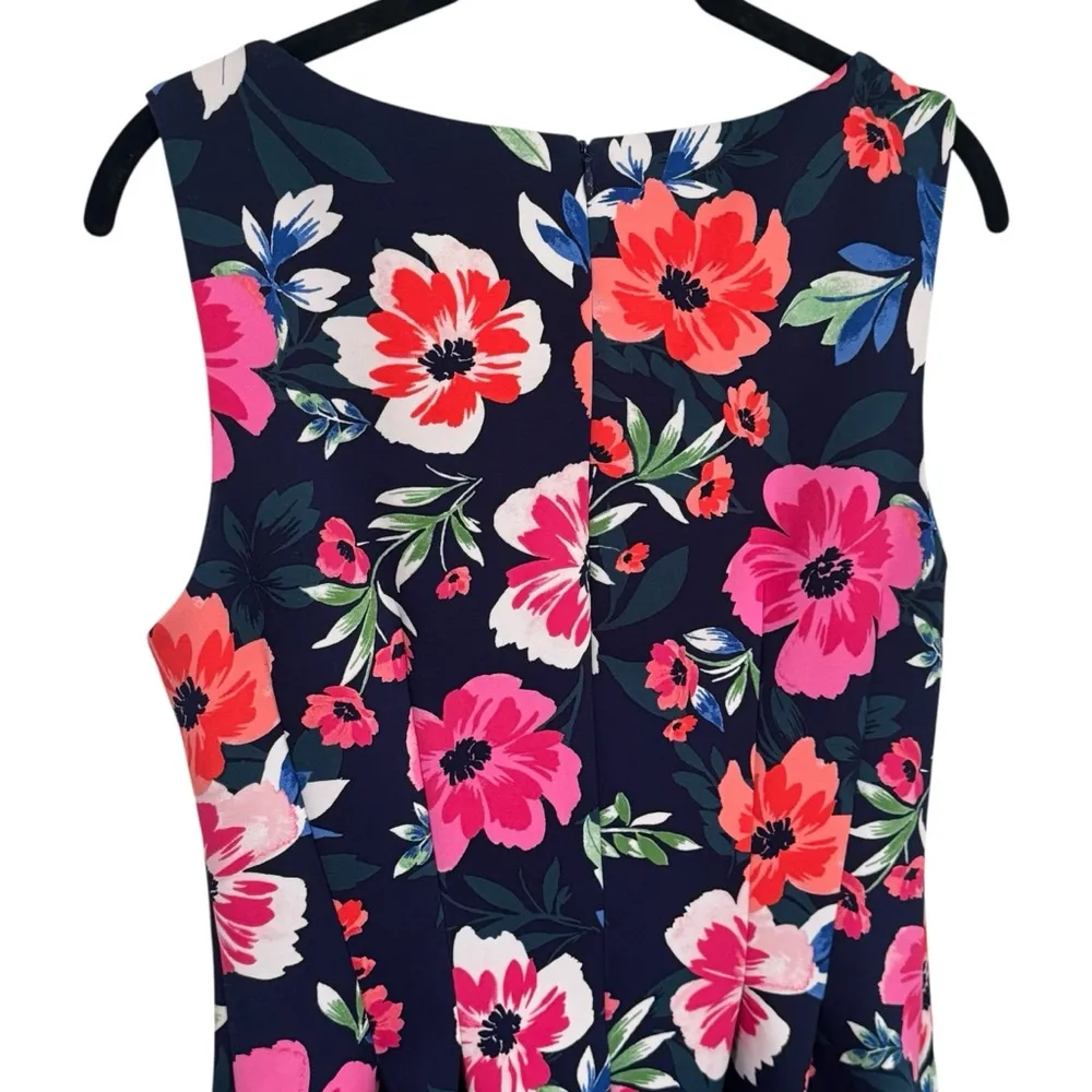 Vince Camuto Summer Floral Print Scuba Dress Garden Party Wedding Guest Size 8 - Image 6