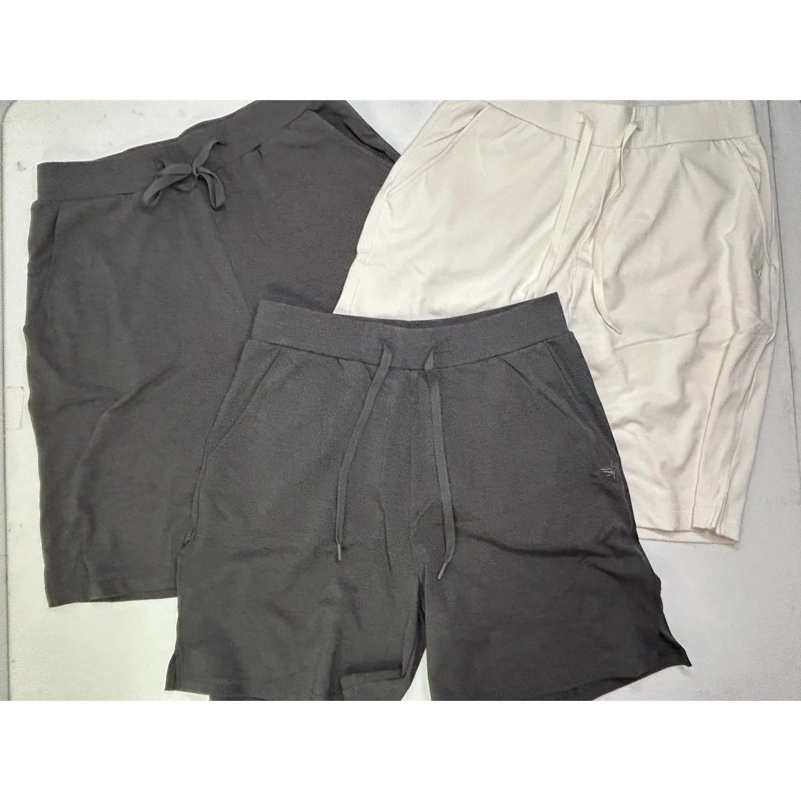 Cozy Earth Women's Set of 3 Brushed Bamboo Shorts in Gray and White. Size S - Image 8