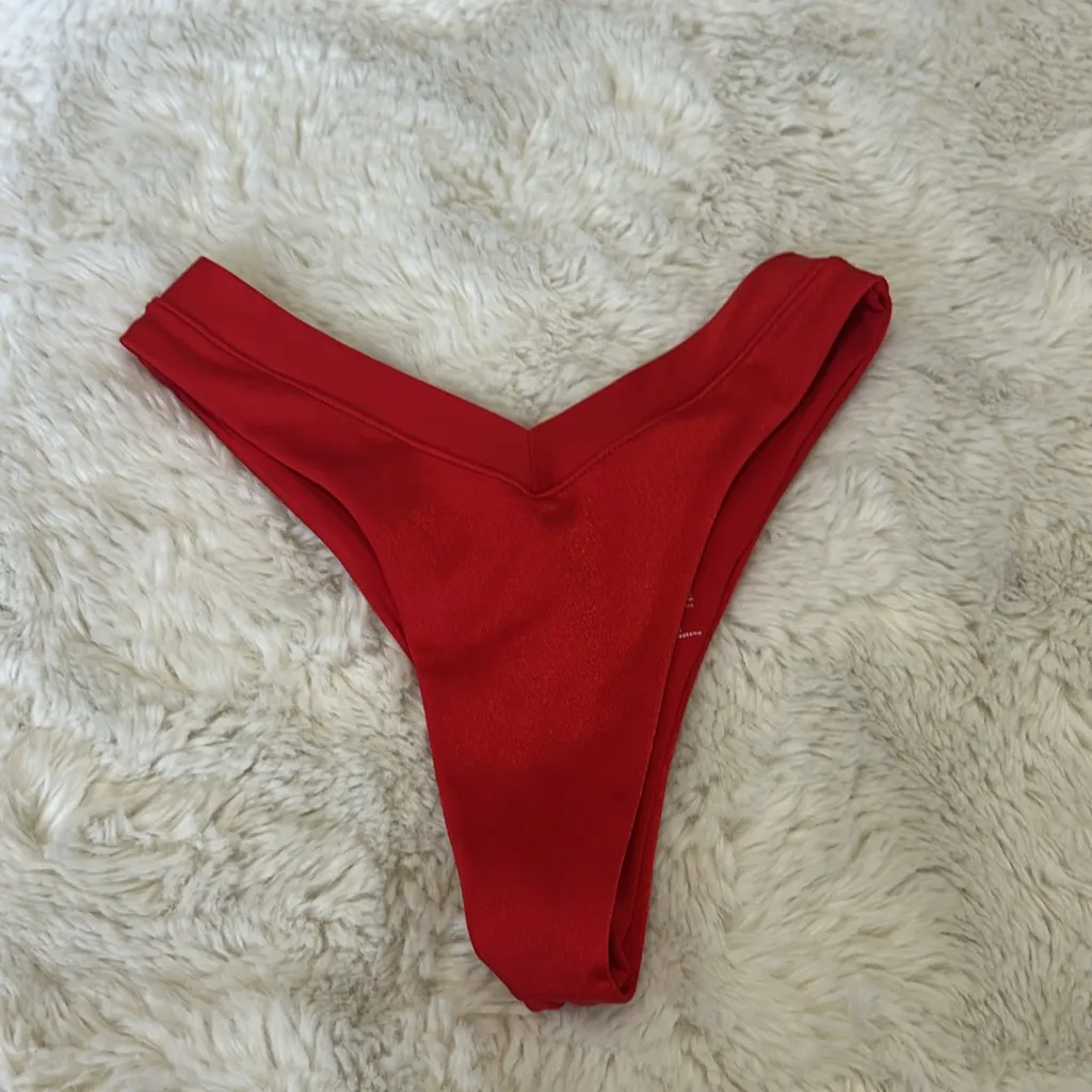 Oneone Jesse Red Cheeky Bikini Bottom - Image 4