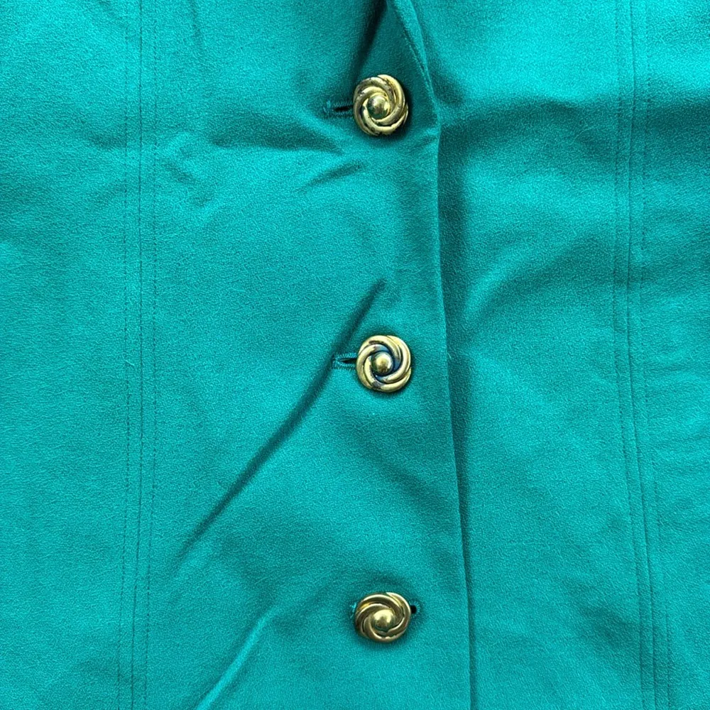 Vintage Morgan Miller Wool Blazer Skirt Suit Set Green 14 - Image 3