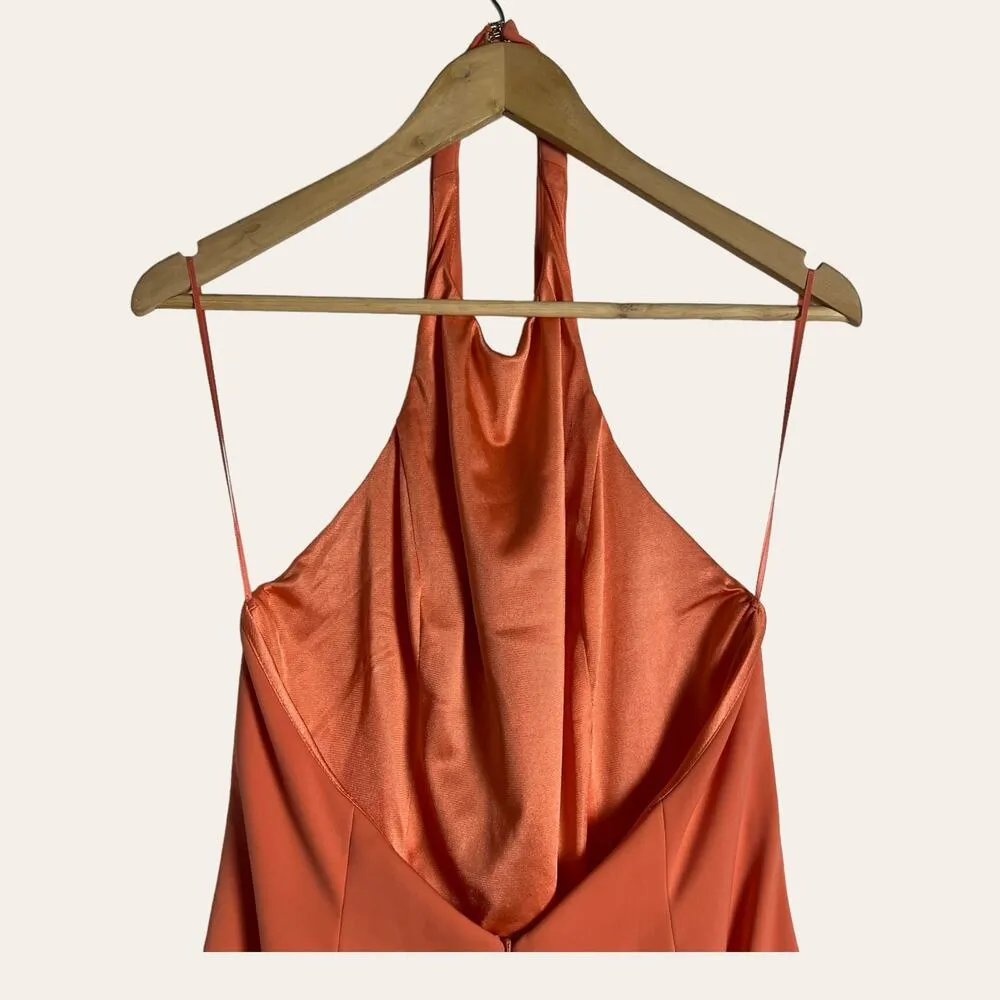 Jay Godfrey Papaya Orange Benioff Open Back Halter Mini Dress Size 8 - Image 9