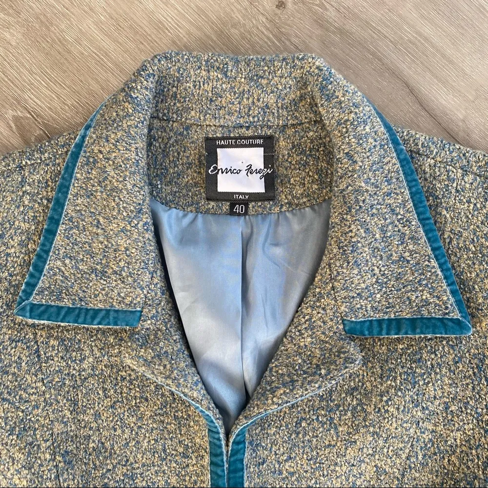 Vintage 90s Y2K Boucle Knit Short Jacket 40/M Size 8 - Image 2