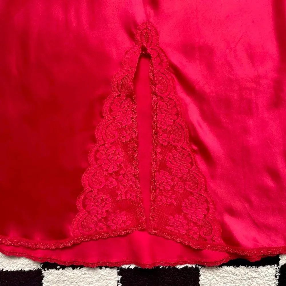 Maidenform Vintage  Red Slip Skirt L - Image 3