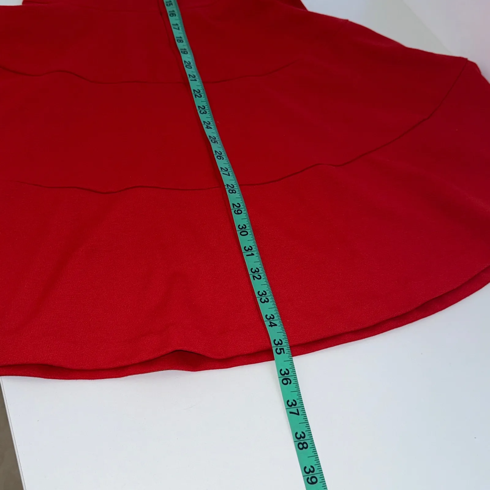 Banana Republic Ponte Fit Flare Dress Sz 4 Red Tomato Sauce Office Siren Preppy‎ - Image 7