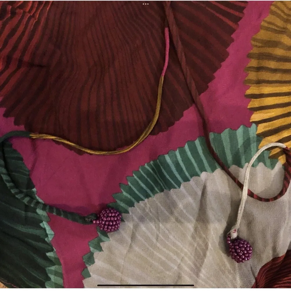 NWT Farm Rio for Anthropologie XS Cleophee Blouse Fan Print Long Sleeve Top - Image 5