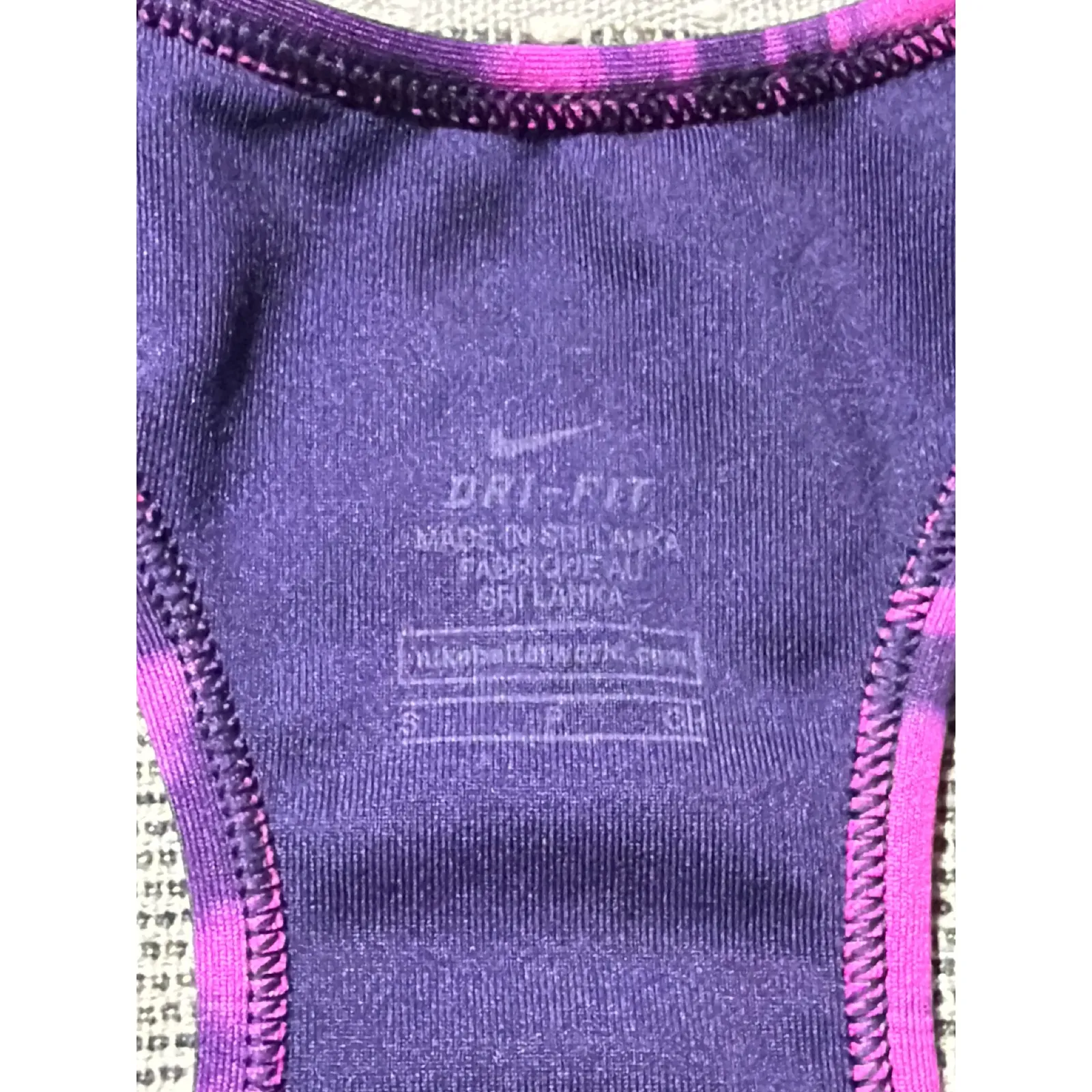 Nike Dri Fit Sports Bra Pink Purple Tie Dye Racerback Athletic Workout Women S - Image 5
