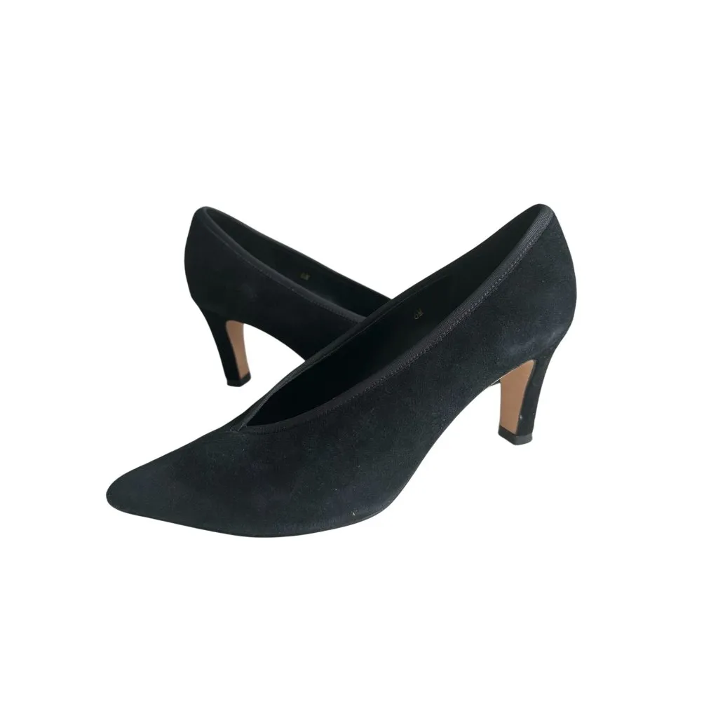 VAN ELI Womens Black Suede Pointed Heels Size 6 - Image 5