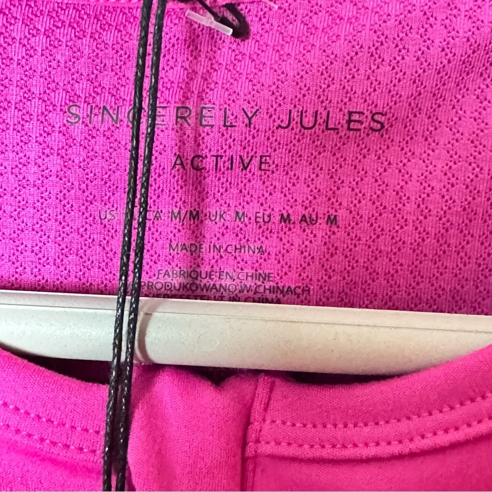 Sincerely Jules Active Pink Sleeveless Zip Front Bra Crop Top Sz M NWT Size M - Image 4