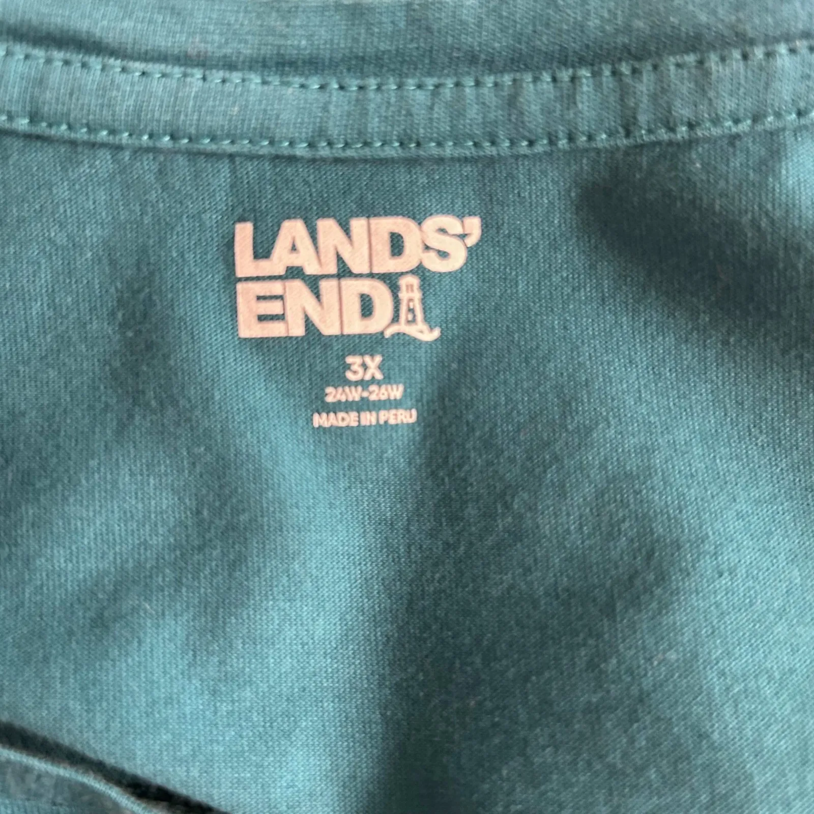 Lands End Shirt Teal 3X - Image 6