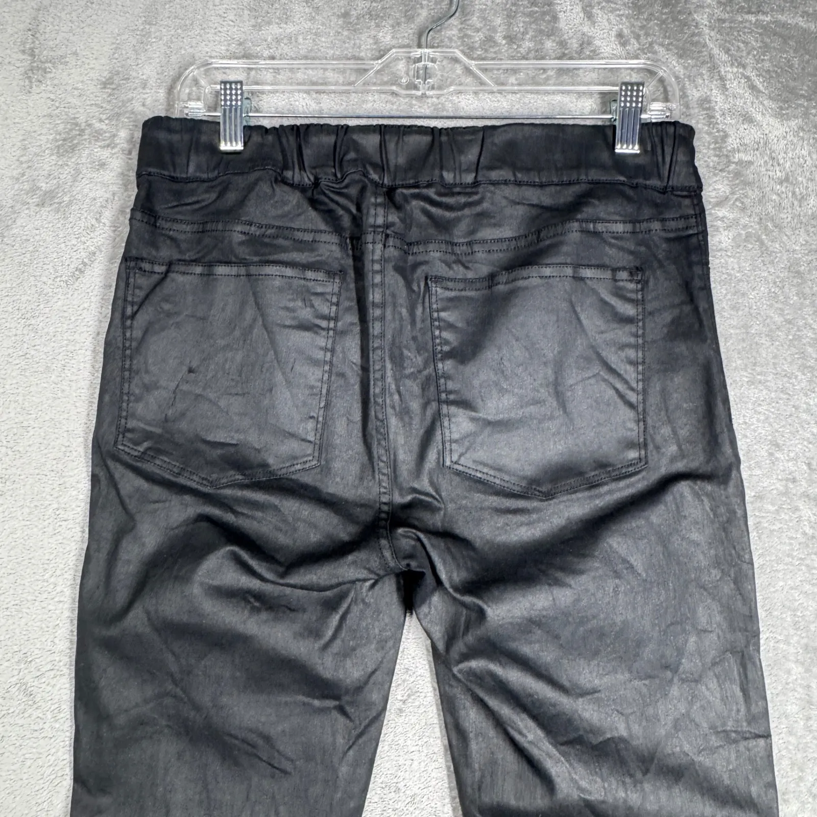 Madewell Jeans Women 8 30" Coated Black Skinny Skinny Pull On Casual Grunge Edgy - Image 5