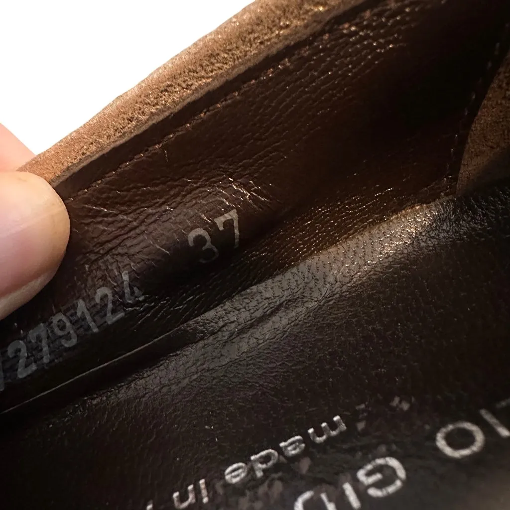 Attilio Giusti Leombruni AGL Taupe Suede Penny Loafers Flats Size 37 6.5 US Tan - Image 10