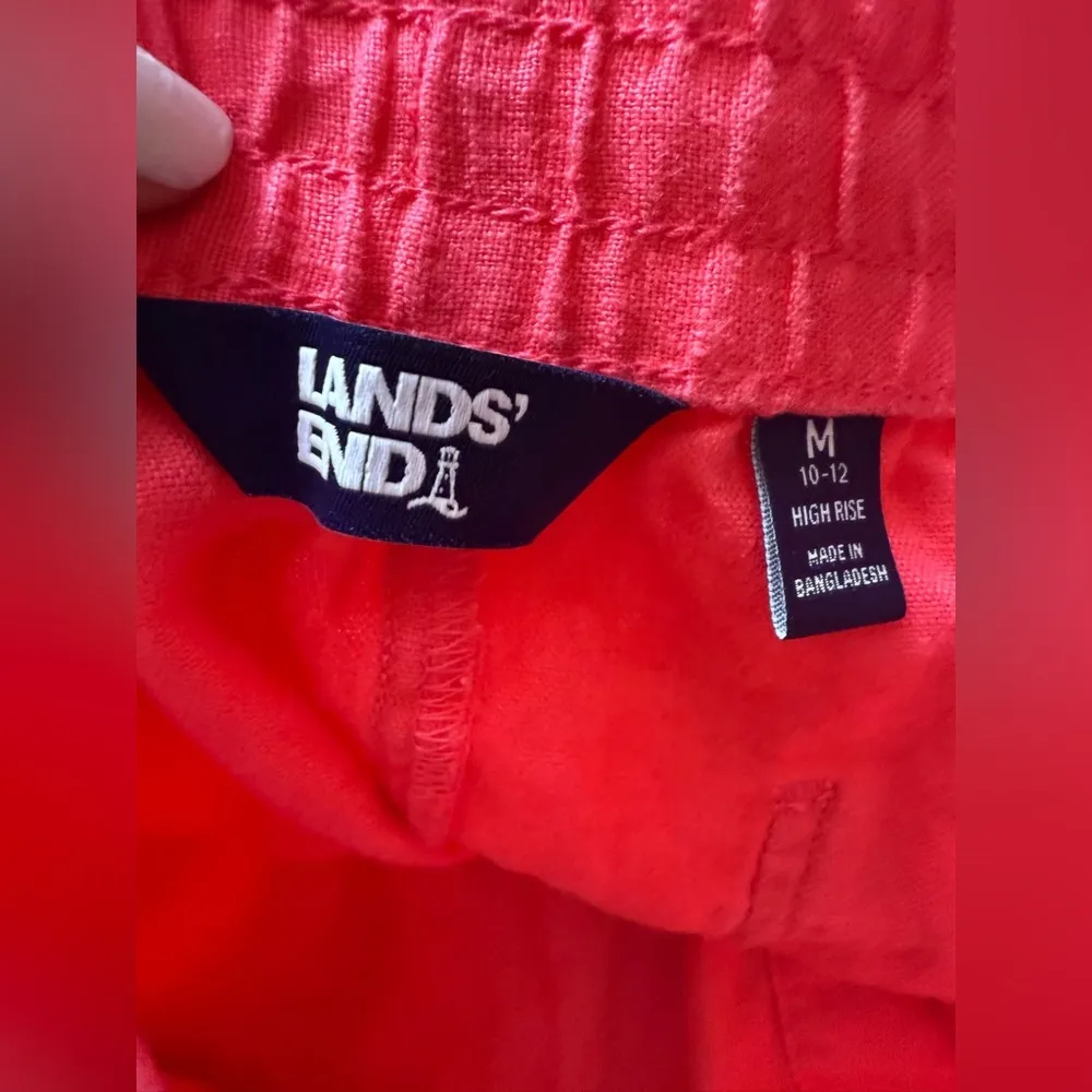 Lands and Hot Pink 2-Piece Shorts M 10-12 Set long sleeve shirt L(14-16) Linen - Image 9