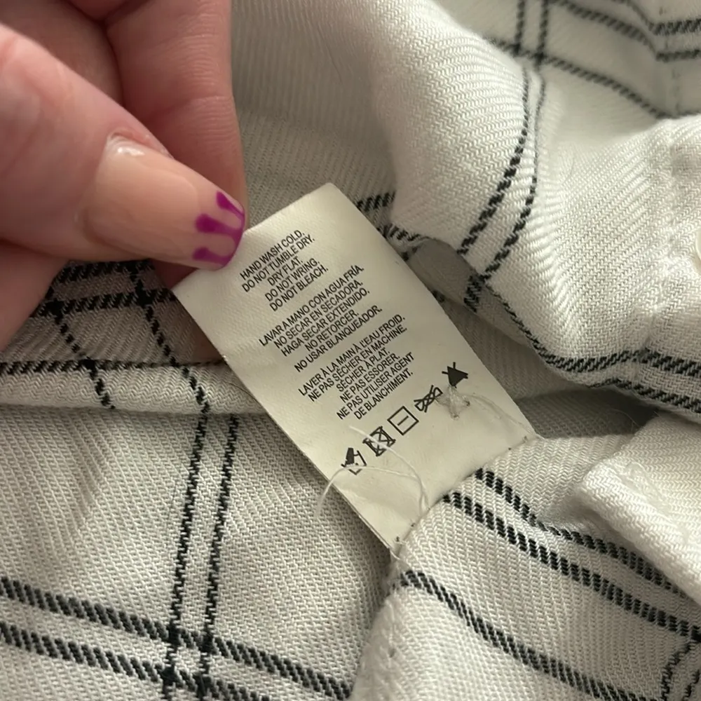 Thread + Supply Windowpane Black & White Plaid Tunic Top Size XS - Image 6