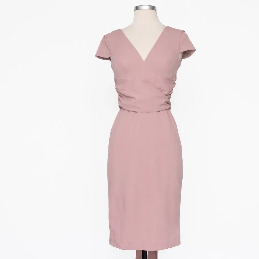 Dress the Population Dana Wrap Midi Sheath Dress Large NWT - Image 2