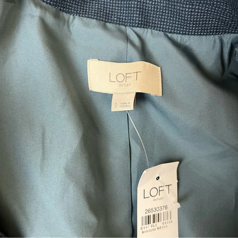 LOFT Blue Twill Single Button Blazer - Image 6